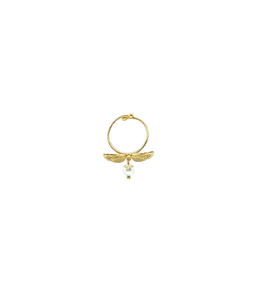 Anillo acero inoxidable para mujer con forma de Mariposa con perla