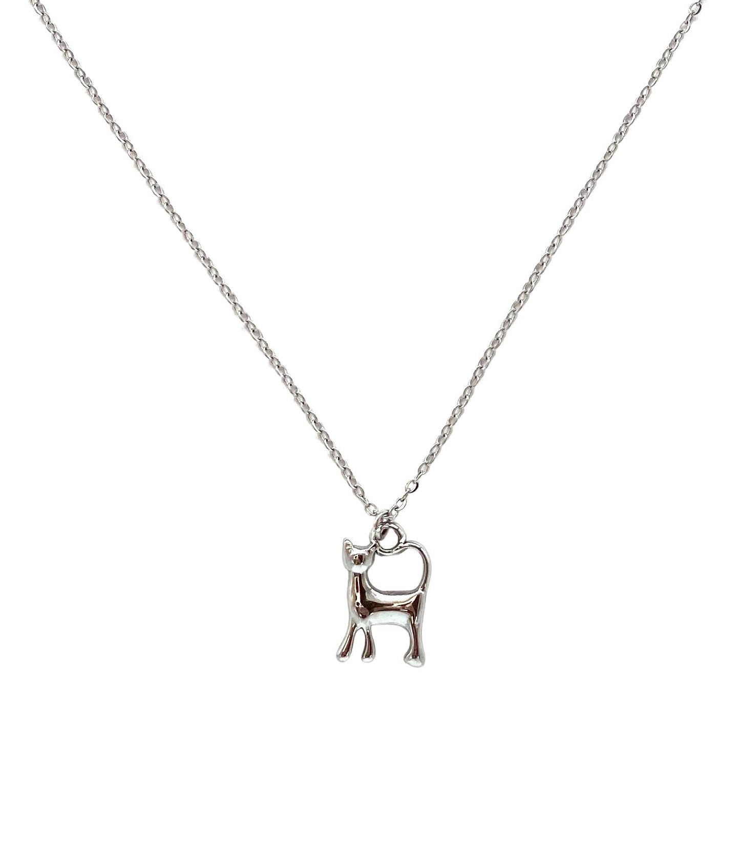 collar acero inoxidable mujer con forma de gatito