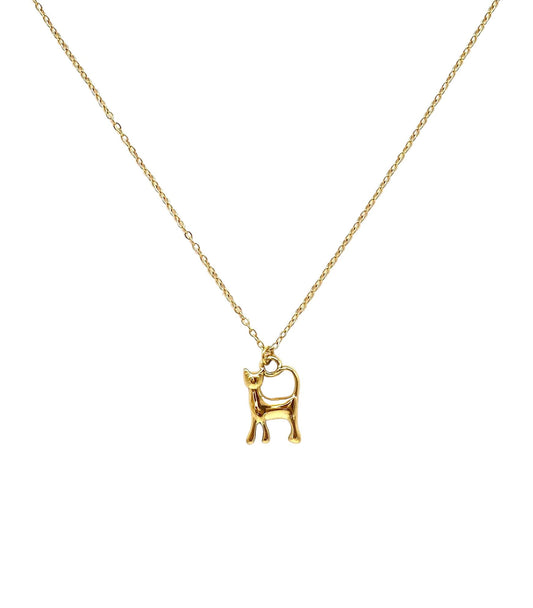collar acero inoxidable mujer con forma de gatito