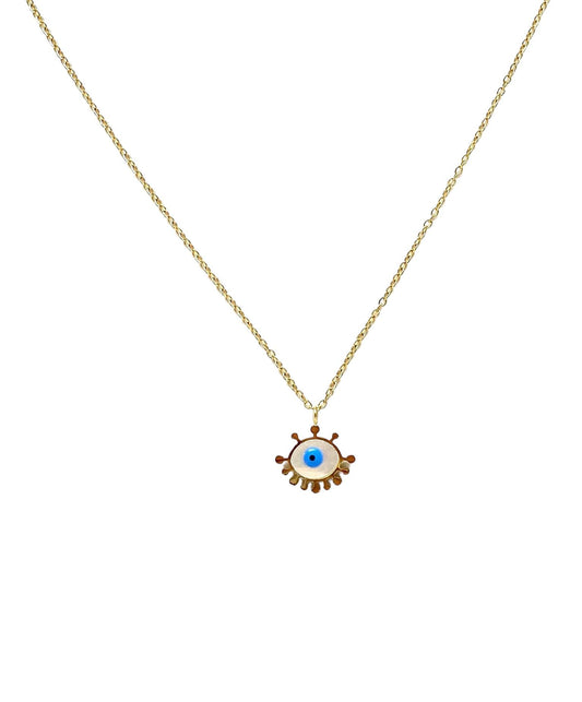 collar acero inoxidable mujer con forma de Mal de ojo