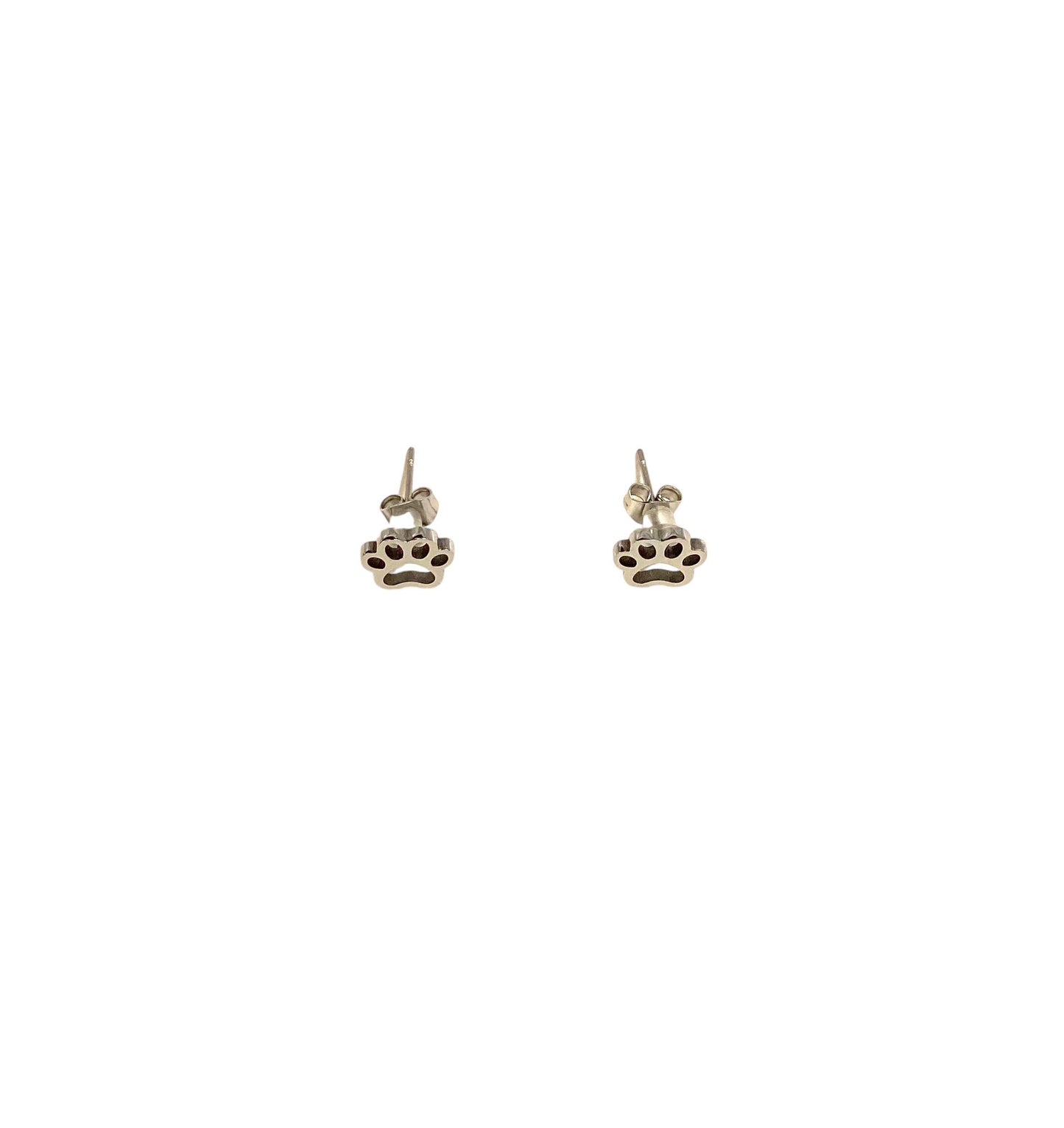 pendientes acero inoxidable pequeños para mujer con forma de pata de Animal, perro, gato