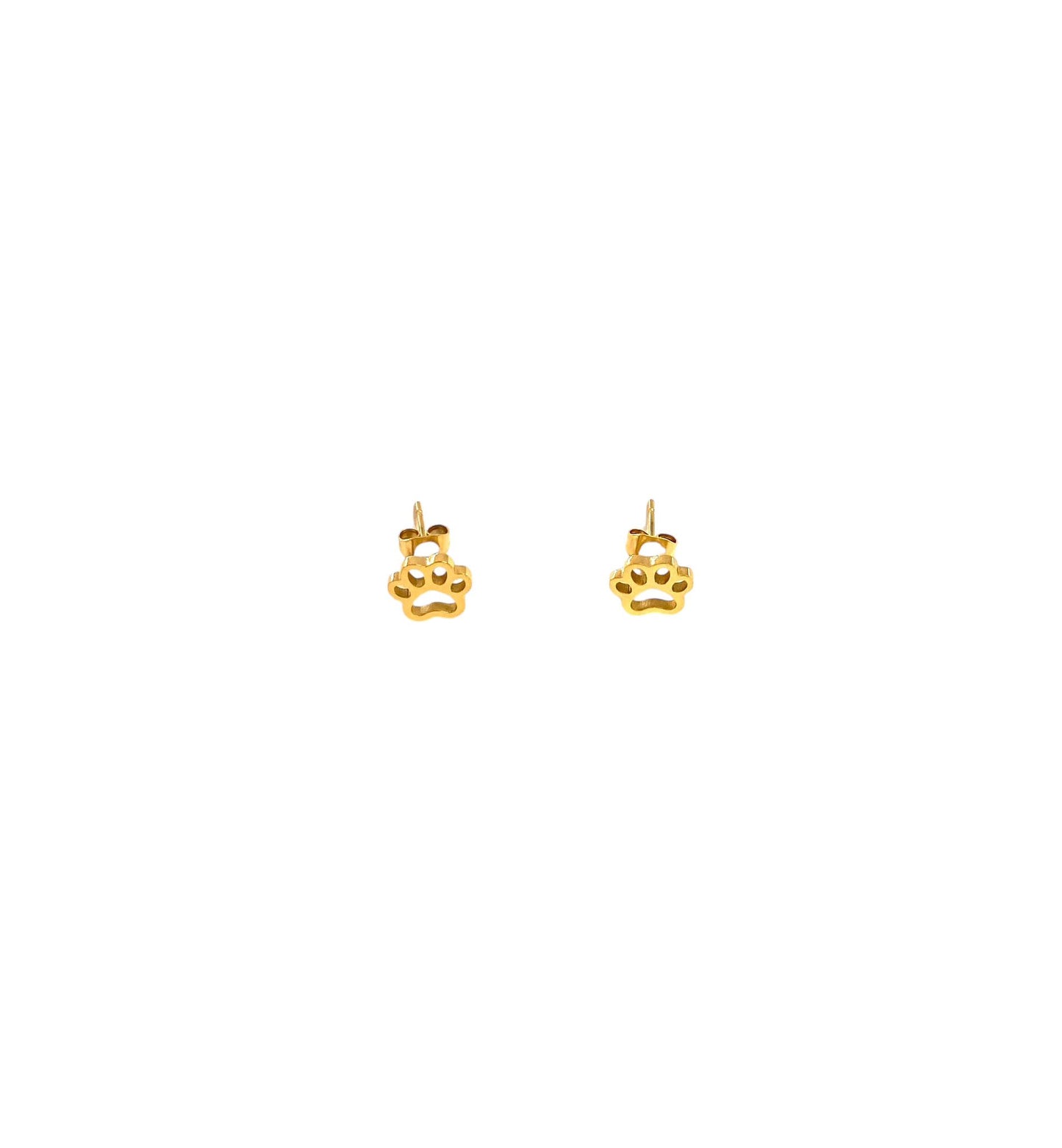 pendientes acero inoxidable pequeños para mujer con forma de pata de Animal, perro, gato